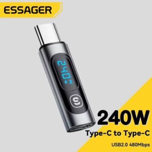 محول Essager USB-C 240W هو أداة ذكية تجمع بين الشحن السريع ونقل البيانات في قطعة صغيرة وعملية