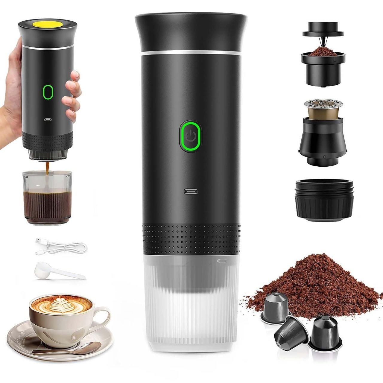 2026/06/1000219626.jpg تصميم 3 في 1 متوافق مع كبسولات Nespresso وDolce Gusto والقهوة المطحونة. - الصورة 1