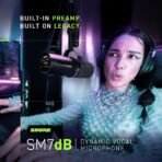 ⁦ميكروفون Shure SM7dB الاحترافي للبث والتسجيل مع مضخم صوت مدمج⁩ - الصورة ⁦6⁩