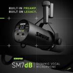 ⁦ميكروفون Shure SM7dB الاحترافي للبث والتسجيل مع مضخم صوت مدمج⁩ - الصورة ⁦2⁩