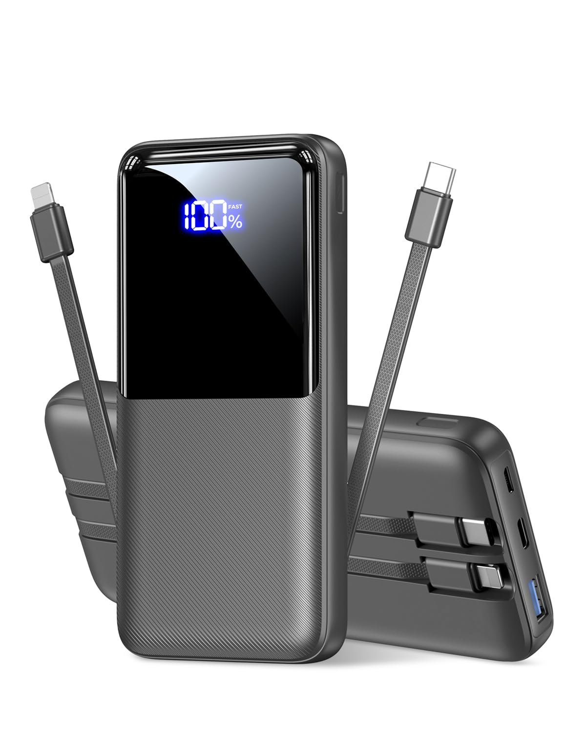 2026/06/1000221354.jpg باور بانك سريع الشحن 15000mAh مع كابلين مدمجين وشاشة LED - الصورة 1