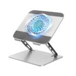 حامل كمبيوتر محمول قابل للطي من EAYHM مع مروحة تبريد USB