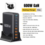 محطة الشحن المكتبية 600W GaN  – قوة احترافية بثمانية منافذ