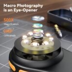 ⁦WISEKO 500X مجهر رقمي محمول HD بدقة 1080P مع اتصال Type-C وإضاءة LED⁩ - الصورة ⁦4⁩