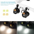 ⁦عدسة رأس مكبرة احترافية بإضاءة LED مزدوجة  – تكبير 2X إلى 15X مع 7 عدسات قابلة للتبديل⁩ - الصورة ⁦2⁩