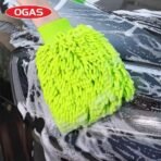 ⁦قفاز وإسفنجة غسيل السيارات OGAS – ألياف شنيل دقيقة مقاومة للماء وخالية من الخدوش ( 1 قطعة )⁩ - الصورة ⁦3⁩