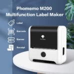 ⁦طابعة ملصقات Phomemo M200 الحرارية بالبلوتوث 80 مم – احترافية للباركود والعناوين (أبيض)⁩ - الصورة ⁦2⁩
