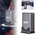 ⁦محطة الشحن المكتبية 600W GaN  – قوة احترافية بثمانية منافذ⁩ - الصورة ⁦6⁩