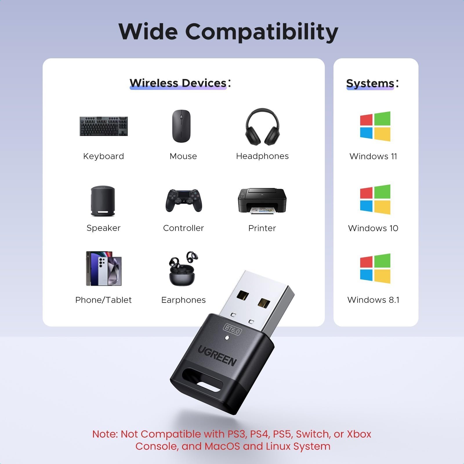 img_0673.jpeg UGREEN محول بلوتوث USB 6.0 لأجهزة الكمبيوتر – Plug & Play لويندوز - الصورة 1