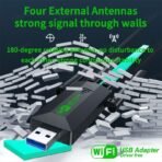 ⁦محول واي فاي USB ثنائي النطاق من Generic – سرعة 1200Mbps مع USB 3.0 وأداء مستقر⁩ - الصورة ⁦6⁩