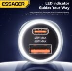 ⁦شاحن سيارة ESSAGER Super Flash Charge 89W – قوة وسرعة في تصميم فاخر⁩ - الصورة ⁦3⁩