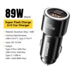 ⁦شاحن سيارة ESSAGER Super Flash Charge 89W – قوة وسرعة في تصميم فاخر⁩ - الصورة ⁦7⁩