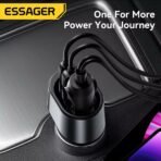 ⁦محول شاحن سيارة ESSAGER 120W مع USB + Type-C + ولاعة سجائر⁩ - الصورة ⁦3⁩