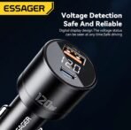 ⁦شاحن سيارة ESSAGER FSJ-009 بقدرة 120 واط مع شاشة رقمية – قوة وسرعة في شحن أجهزتك⁩ - الصورة ⁦4⁩
