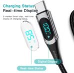 ⁦كابل Essager تايب C بقدرة 100W مع شاشة عرض للطاقة – شحن فائق السرعة وأداء متين⁩ - الصورة ⁦3⁩