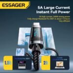 ⁦كابل ESSAGER Type-C إلى Type-C – شحن سريع رقمي 240W⁩ - الصورة ⁦4⁩