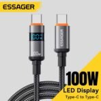 ⁦كابل ESSAGER ES-X61 تايب C إلى تايب C مع شاشة رقمية – شحن سريع 100W⁩ - الصورة ⁦2⁩