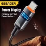 ⁦كابل ESSAGER ES-X61 تايب C إلى تايب C مع شاشة رقمية – شحن سريع 100W⁩ - الصورة ⁦3⁩