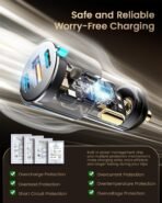 ⁦شاحن سيارة Essager سريع الشحن 66 واط بمنفذي USB-C وUSB-A⁩ - الصورة ⁦4⁩