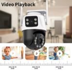 ⁦كاميرا مراقبة P6S QQ6 بدقة فول اج دي مع واي فاي ورؤية ليلية ملونة – عدسة مزدوجة PTZ مقاومة للماء IP66⁩ - الصورة ⁦2⁩