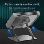 ⁦حامل كمبيوتر محمول قابل للطي من EAYHM مع مروحة تبريد USB⁩ - الصورة ⁦2⁩