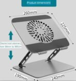⁦حامل كمبيوتر محمول قابل للطي من EAYHM مع مروحة تبريد USB⁩ - الصورة ⁦6⁩