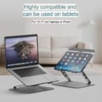 ⁦حامل كمبيوتر محمول قابل للطي من EAYHM مع مروحة تبريد USB⁩ - الصورة ⁦7⁩