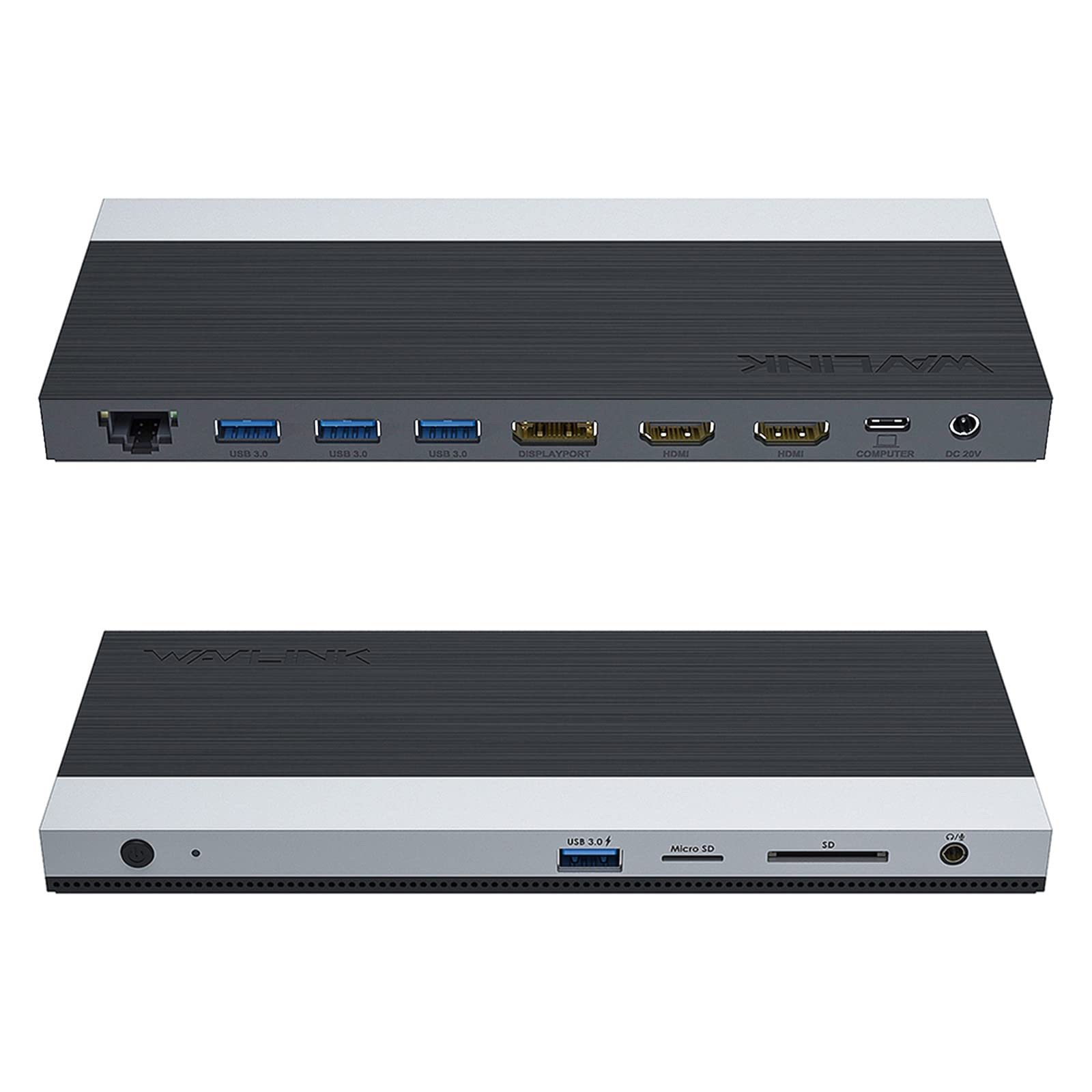img_2602.jpeg دوك ستيشن من ماركة WAVLINK USB-C بدقة 4K مع دعم ثلاث شاشات وشحن 100 واط - الصورة 1