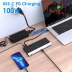 ⁦دوك ستيشن من ماركة WAVLINK USB-C بدقة 4K مع دعم ثلاث شاشات وشحن 100 واط⁩ - الصورة ⁦5⁩