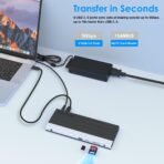 ⁦دوك ستيشن من ماركة WAVLINK USB-C بدقة 4K مع دعم ثلاث شاشات وشحن 100 واط⁩ - الصورة ⁦6⁩