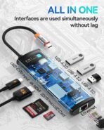 ⁦ادبتر محطة إرساء Baseus 8 في 1 USB-C – توسيع شامل مع HDMI 4K وPD 100W وإيثرنت جيجابت⁩ - الصورة ⁦2⁩