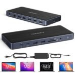 قاعدة توصيل iVANKY FusionDock Pro 1 (14 في 1) لأجهزة MacBook مع شحن 150 واط ودعم شاشات ثلاثية 4K