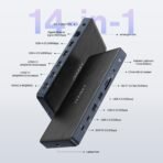 ⁦قاعدة توصيل iVANKY FusionDock Pro 1 (14 في 1) لأجهزة MacBook مع شحن 150 واط ودعم شاشات ثلاثية 4K⁩ - الصورة ⁦2⁩