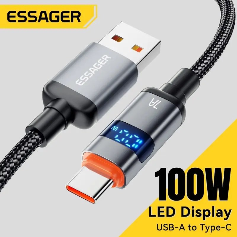 img_3539 كابل Essager USB-A إلى Type-C – شحن سريع مع شاشة ذكية - الصورة 1