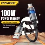 ⁦كابل Essager USB-A إلى Type-C – شحن سريع مع شاشة ذكية⁩ - الصورة ⁦4⁩
