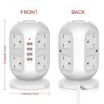 ⁦سيار كهرباء  بشكل برجي lngxUK بطول كيبل 3 أمتار – 8 منافذ + 4 USB⁩ - الصورة ⁦6⁩