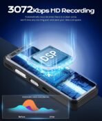 ⁦مسجل صوت رقمي 128GB عالي الدقة بتقنية إلغاء الضوضاء – تسجيل احترافي 3072Kbps مع تشغيل فوري وشحن Type-C⁩ - الصورة ⁦3⁩