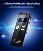⁦مسجل صوت رقمي 128GB عالي الدقة بتقنية إلغاء الضوضاء – تسجيل احترافي 3072Kbps مع تشغيل فوري وشحن Type-C⁩ - الصورة ⁦6⁩