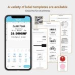 ⁦طابعة ملصقات حرارية من ماركة Phomemo M110 - محمولة بتقنية البلوتوث للملابس والمجوهرات والماركت والمنزل باللون الأبيض⁩ - الصورة ⁦4⁩