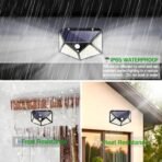 ⁦مصابيح LED خارجية تعمل بالطاقة الشمسية مع مستشعر حركة، 3 اوضاع يحتوي المصباح الواحد 100 LED، اضاءة 270 درجة للحديقة او الممر⁩ - الصورة ⁦5⁩