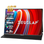 شاشة ZEUSLAP P16 المحمولة 16 بوصة بدقة FHD+ وألوان 100% sRGB للألعاب والعمل الاحترافي 120Hz