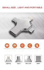 ⁦فلاش ميموري 4x1 بذاكرة 512GB متوافق مع iPhone /ipad/Android /Pc⁩ - الصورة ⁦2⁩