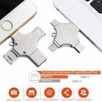 فلاش ميموري 4x1 بذاكرة 512GB متوافق مع iPhone /ipad/Android /Pc