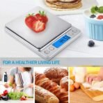 ⁦ميزان غرامات بدقة 0.01g/500g ، مصنوع من الفولاذ المقاوم للصدء ، للمطبخ او للمجوهرات ، مزود بنظام استشعار عالي الدقة ، دقة عالية، وزن واسع، متعدد الوظائف، مع شاشة LCD، متين، خفيف الوزن، مزود بحافظتين⁩ - الصورة ⁦5⁩