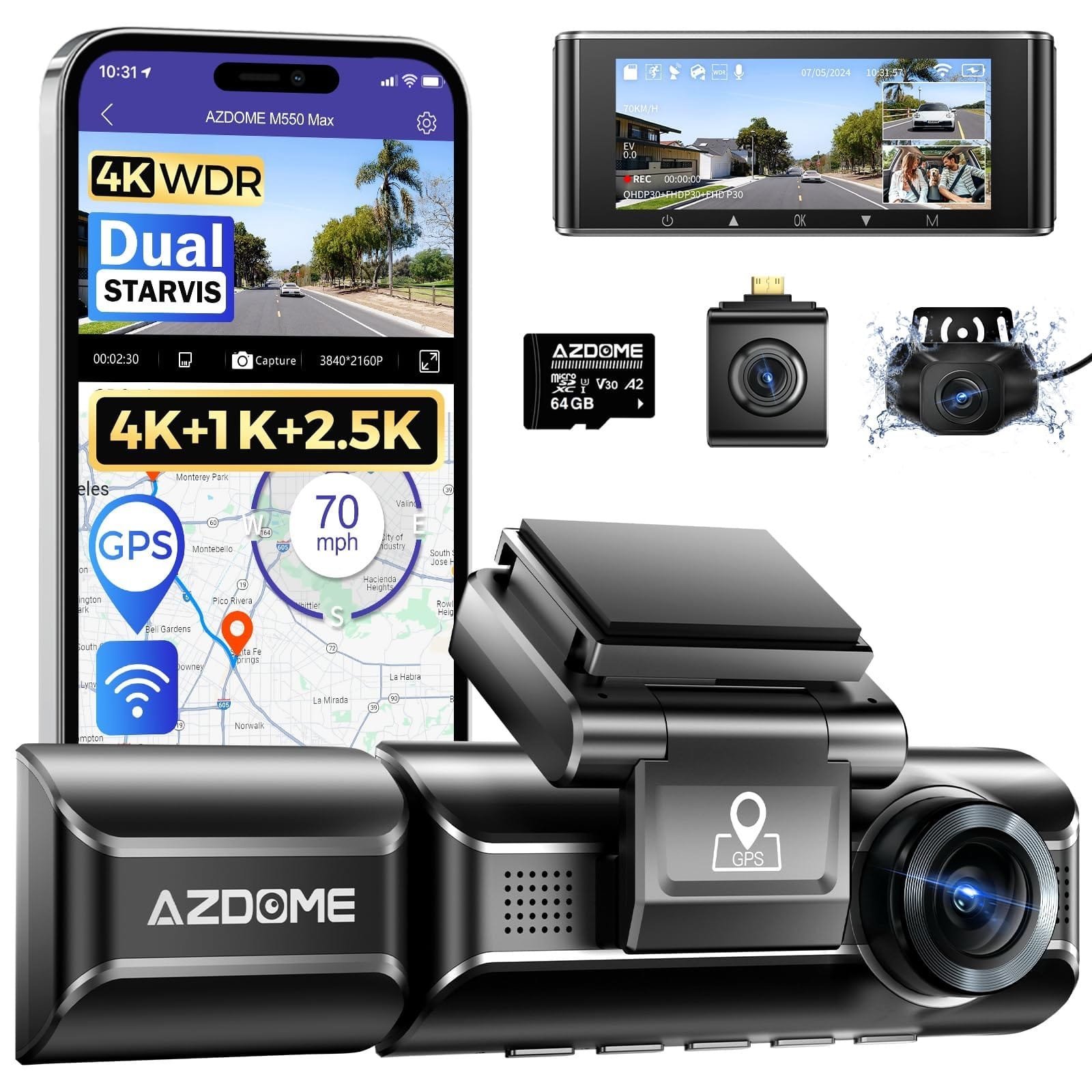 img_5213.jpeg كاميرا حوادث من ماركة AZDOME M550 Max بدقة الفور كي - الصورة 1
