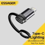 محول ESSAGER من Lightning إلى Type-C – شحن سريع 3A ونقل بيانات متوافق مع iPhone وiPad