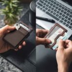 ⁦حامل بطاقات فائق النحافة بحماية RFID ونافذة هوية شفافة⁩ - الصورة ⁦7⁩