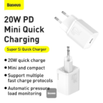 ⁦شاحن BASEUS Cube PD سريع 20W بمنفذ USB-C – تصميم مدمج وأداء قوي⁩ - الصورة ⁦6⁩