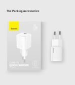 ⁦شاحن BASEUS Cube PD سريع 20W بمنفذ USB-C – تصميم مدمج وأداء قوي⁩ - الصورة ⁦2⁩