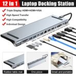 ⁦ادبتر USB-C متعددة المنافذ 12-في-1 بقدرة 100 واط – دعم ثلاث شاشات عالية الدقة⁩ - الصورة ⁦7⁩